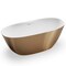 Ruvati 63-inch Matte Gold and White epiStone Solid Surface Freestanding Bath Tub Sinatra RVB6723GW - alternate 2